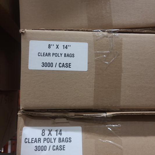 POLY BAGS FLAT 8X14 3000/CASE