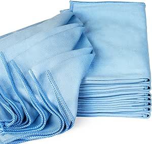 MICROFIBRE GLASS CLEANING CLOTH LIGHT BLUE 16X16 (10/PKG)