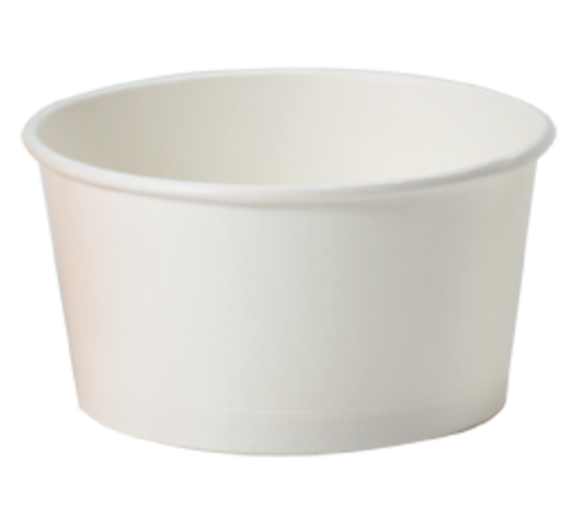 CONT8W 8oz WHITE PAPER FOOD CONTAINER (500/CASE)