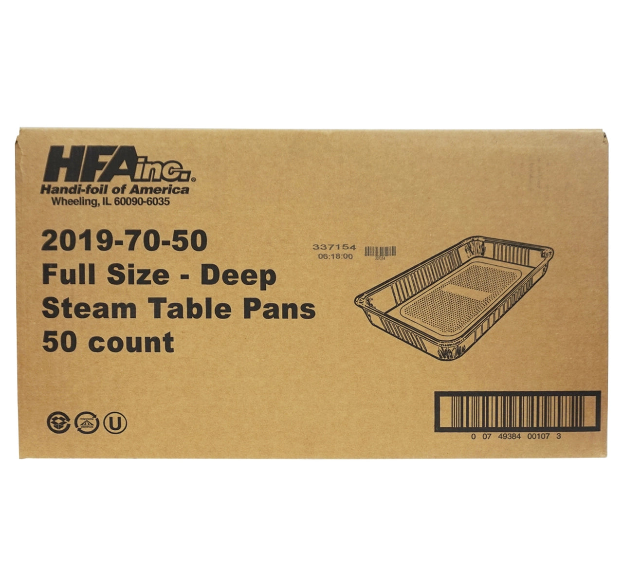 2019-70 FULL SIZE DEEP HFA FOIL STEAM TRAYS (50/CASE)